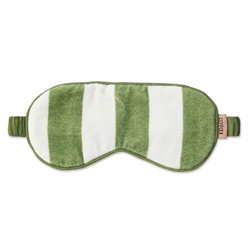 Kip&Co Moss Stripe Velvet Eye Mask